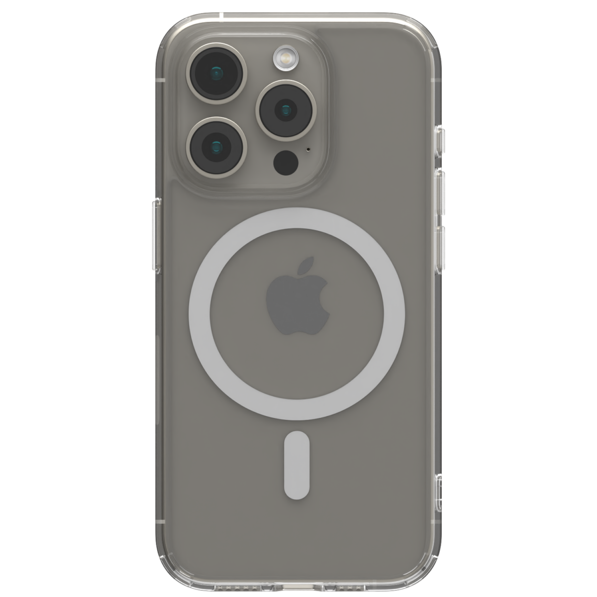 Image of the Āsenaru Lite Hybrid Case, a slim 1.3mm iPhone case with transparent TPU bumpers and a rigid polycarbonate back, showcasing full protection and MagSafe compatibility.