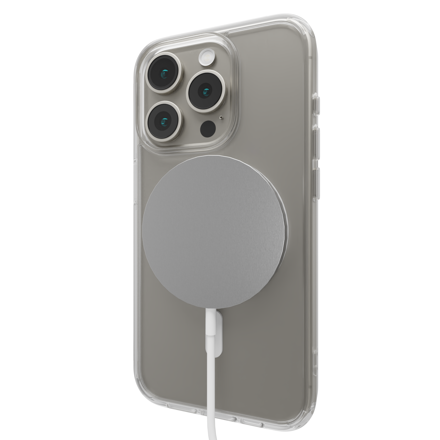 Image of the Āsenaru Lite Hybrid Case, a slim 1.3mm iPhone case with transparent TPU bumpers and a rigid polycarbonate back, showcasing full protection and MagSafe compatibility.